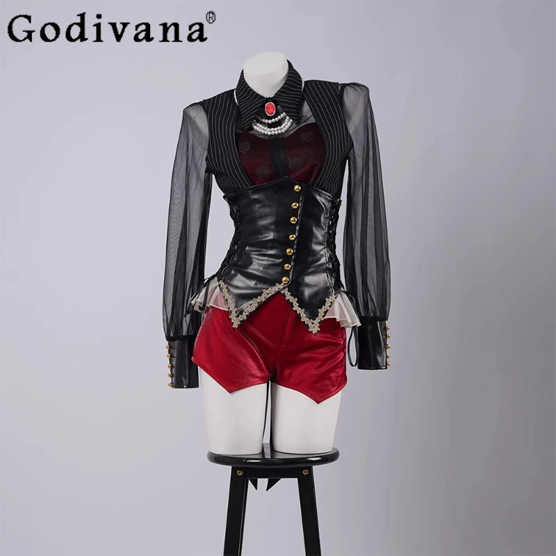 Women's Long Sleeve Shirt and Short Cos Set Two Dimensional Game Carol Doll Suits Female Animation Singing Cos Outfits 
Women's Long Sleeve Shirt and Short Cos Set Two Dimensional Game Carol Doll Suits Female Animation Singing Cos Outfits