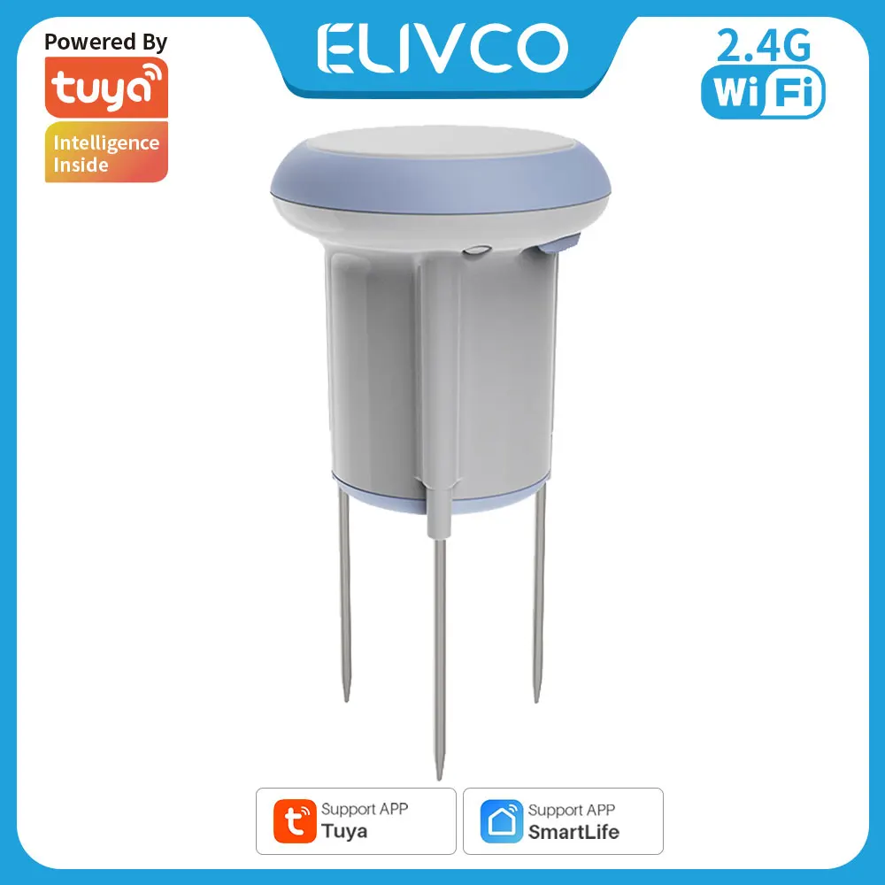 Tuya WiFi Smart Soil Tester Temperature and Humidity Sensor IP66 Level Waterproof Garden Automation Irrigation Detector