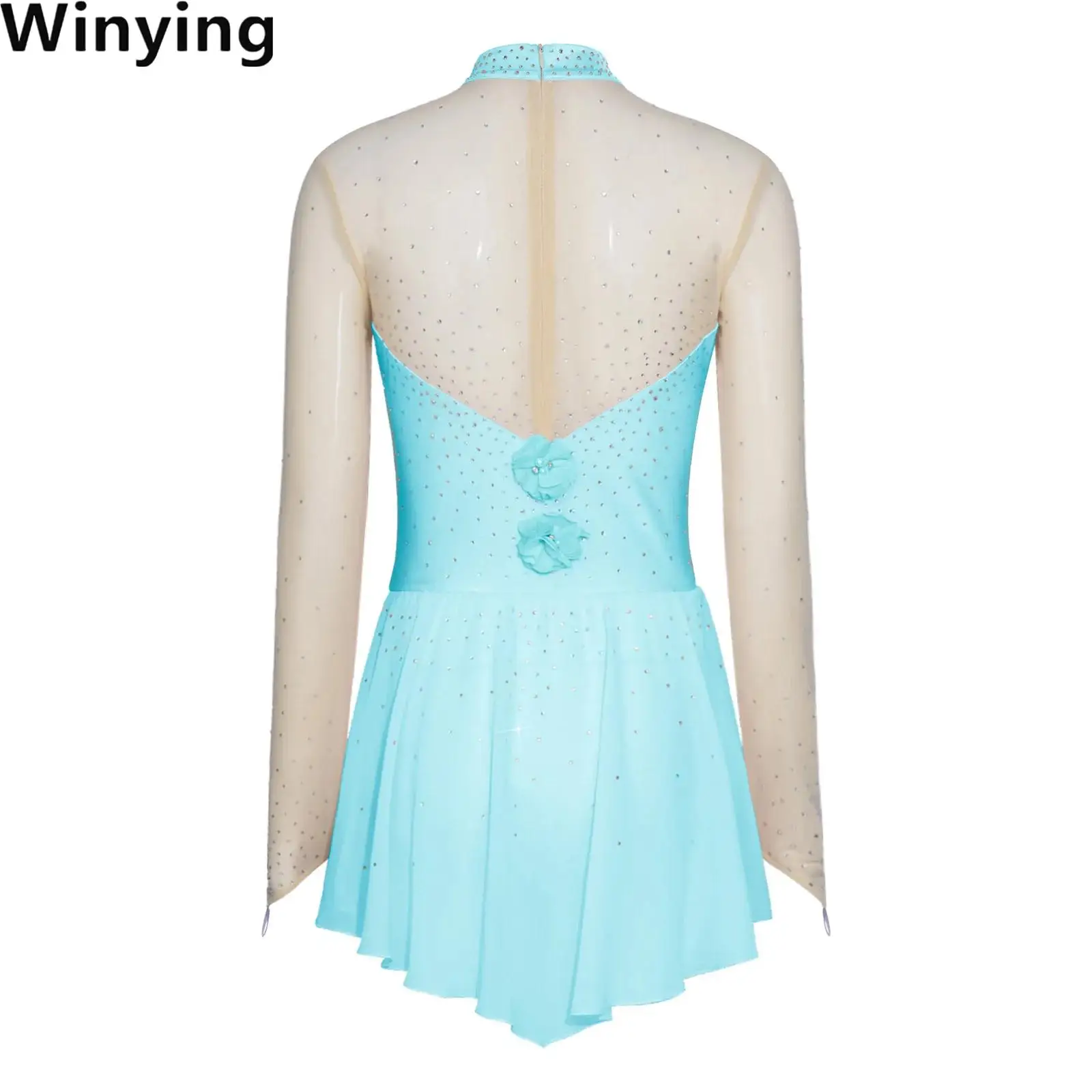 Women Figure Skating Ballet Dance Performance Dress 3D Flower Applique Rhinestones Mesh Long Sleeve Leotards Ice Skating Dress
Women Figure Skating Ballet Dance Performance Dress 3D Flower Applique Rhinestones Mesh Long Sleeve Leotards Ice Skating Dress