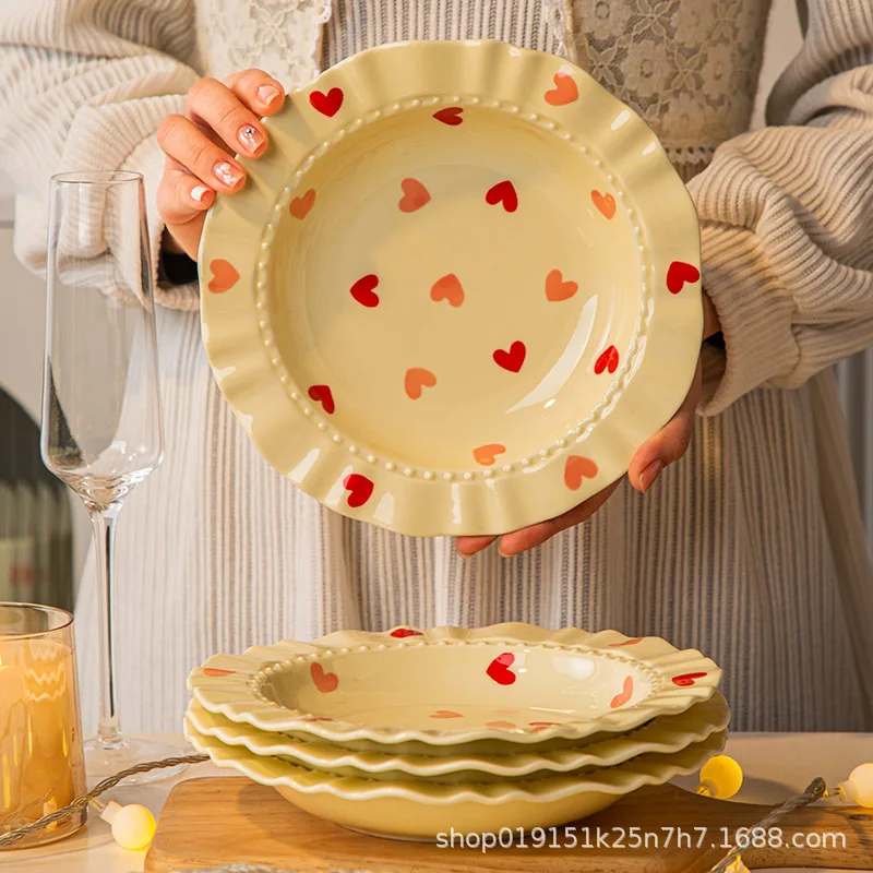 Love Plate Straw Hat Plate, Ceramic Tableware, Underglaze Color, INS Cream Style, Western Food Plate, Vegetable
Love Plate Straw Hat Plate, Ceramic Tableware, Underglaze Color, INS Cream Style, Western Food Plate, Vegetable