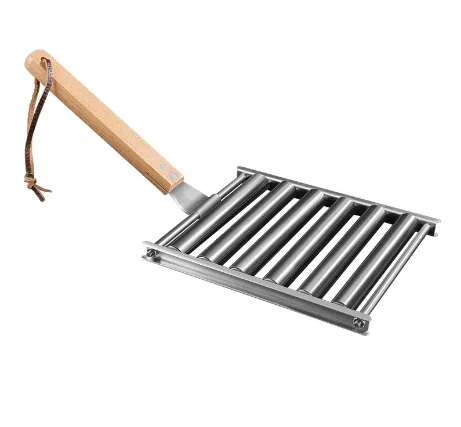 Hot Dog Roller Rack, Stainless Steel Outdoors BBQ Sausage Grill Pan With Long Wood Handle,New Barbecue Tools 
Hot Dog Roller Rack, Stainless Steel Outdoors BBQ Sausage Grill Pan With Long Wood Handle,New Barbecue Tools