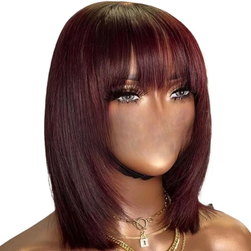 Straight lace front wig with bangs layered lace wig easy to read black women wear glue-free wig
Straight lace front wig with bangs layered lace wig easy to read black women wear glue-free wig