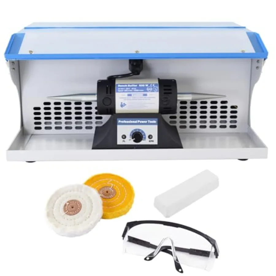 500W Jewelry Polisher with Dust Collector, Variable Speed Bench Polishing Machine, Profesional Desktop Buffer Motor with Buffin
500W Jewelry Polisher with Dust Collector, Variable Speed Bench Polishing Machine, Profesional Desktop Buffer Motor with Buffin