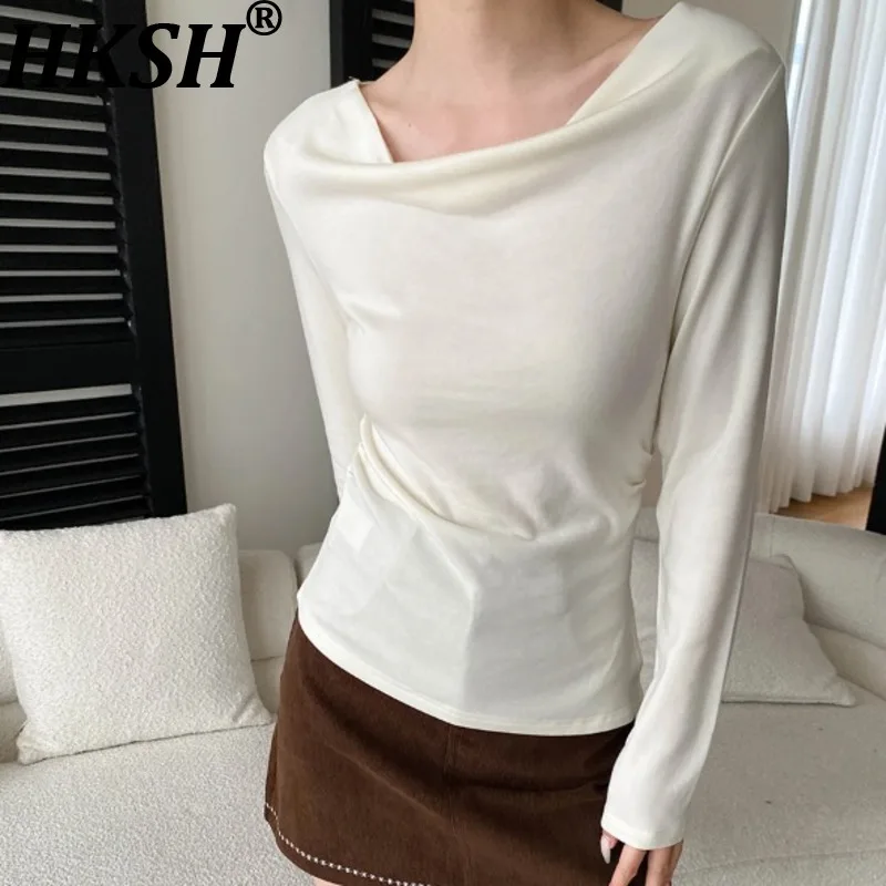 Женская футболка HKSH 2026, весна-осень, новая коллекция, французский элегантный воротник-стойка, приталенный крой, однотонная, с длинным рукавом, базовая модель, топ HK18186
Женская футболка HKSH 2026, весна-осень, новая коллекция, французский элегантный воротник-стойка, приталенный крой, однотонная, с длинным рукавом, базовая модель, топ HK18186