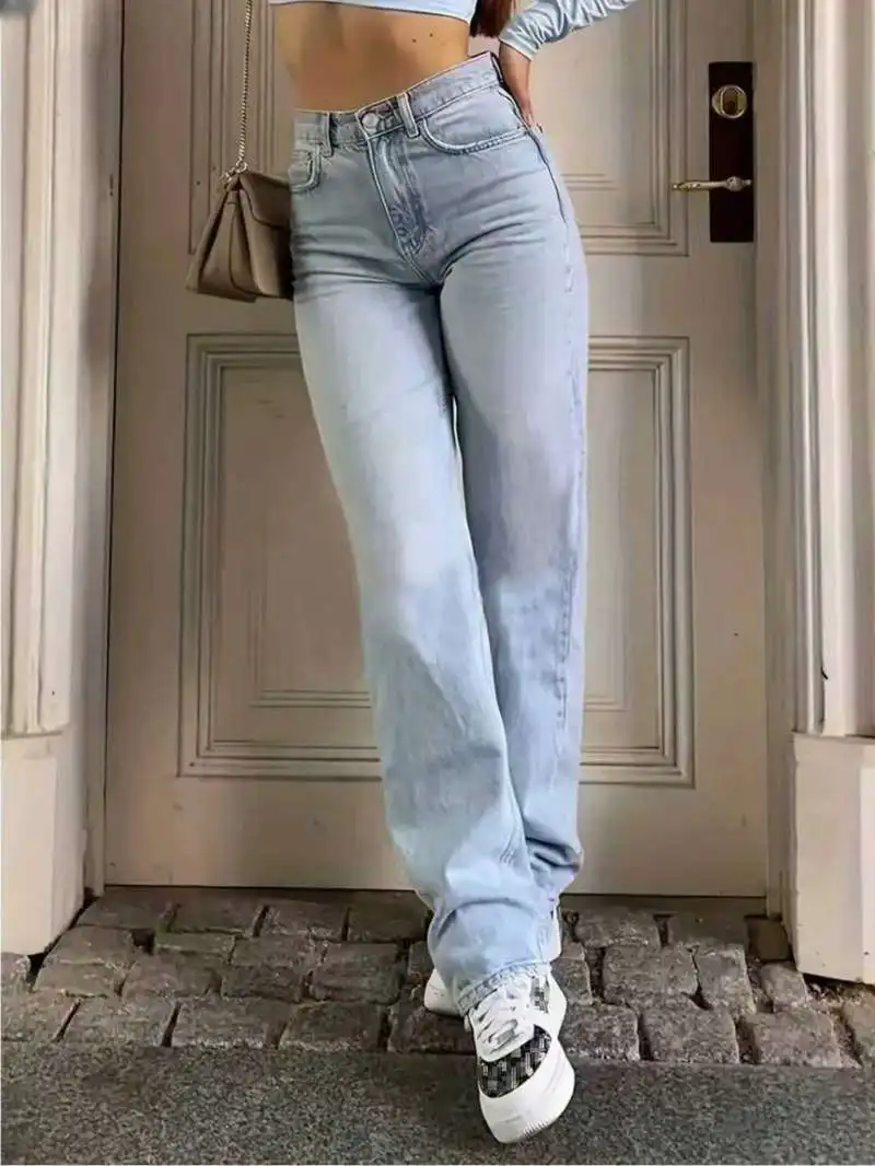Women's Y2K Stretch Denim Jeans Washed Straight Leg Slim Fit Comfortable Elastic Trousers Casual Fashion New Design
Women's Y2K Stretch Denim Jeans Washed Straight Leg Slim Fit Comfortable Elastic Trousers Casual Fashion New Design