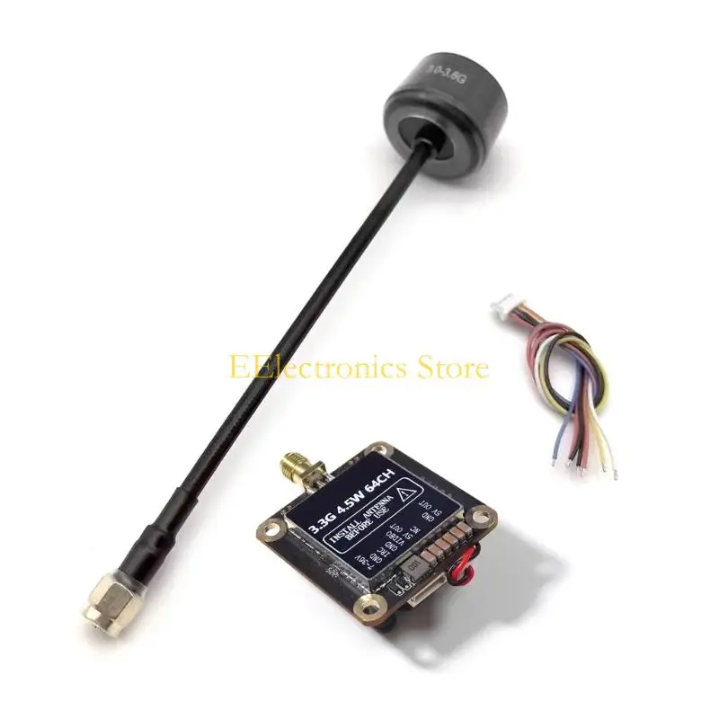 B03C High Efficiency 64CH Transmitter 3.3G 4.5W Adjustable Frequency FPV Wireless Long Distance Picture Transmission
B03C High Efficiency 64CH Transmitter 3.3G 4.5W Adjustable Frequency FPV Wireless Long Distance Picture Transmission