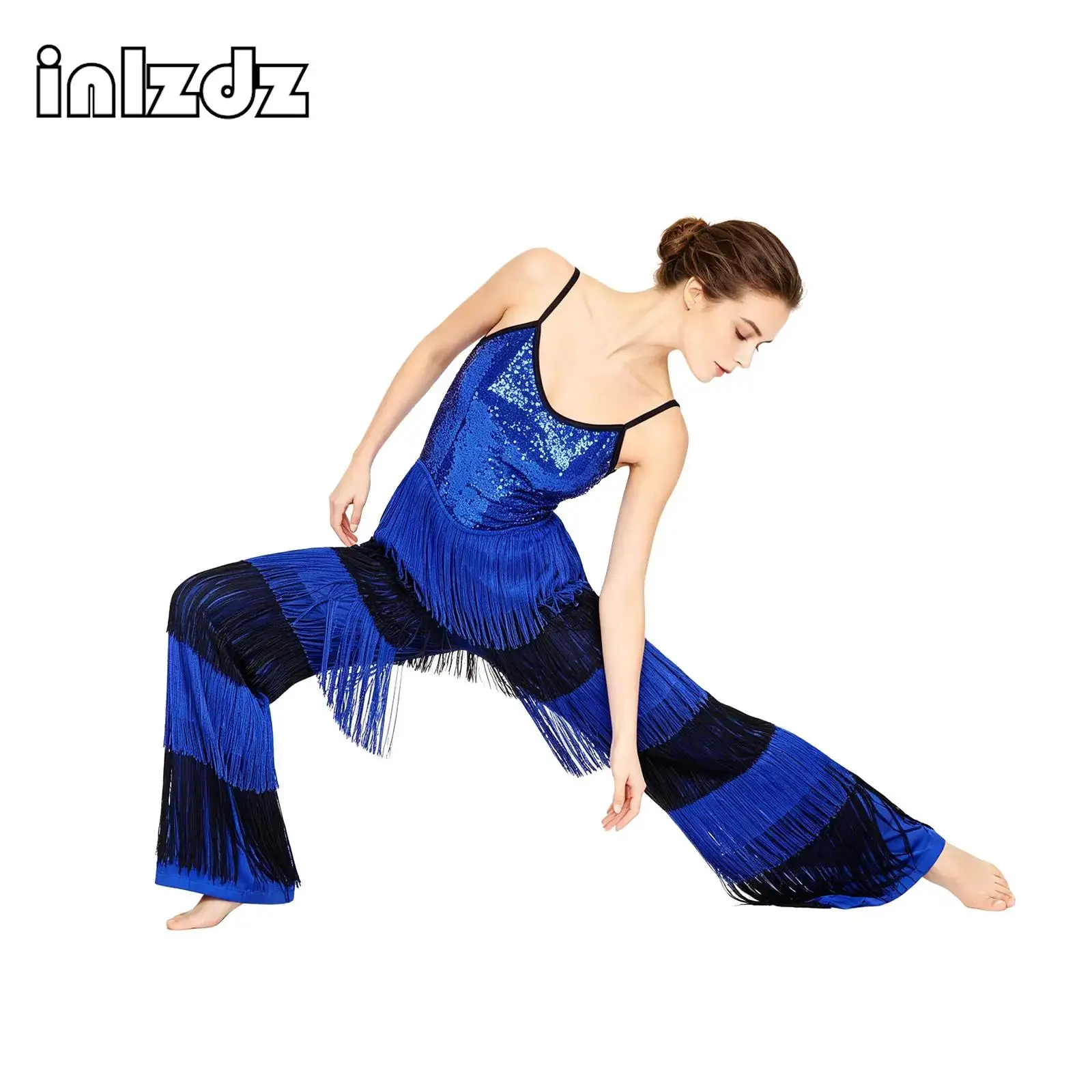 Sexy Sequins Tiered Tassel Jumpsuit for Ladies Latin Cha Cha Dance Performance Samba Fringe Pants Full Bodysuit Disco Dancewear
Sexy Sequins Tiered Tassel Jumpsuit for Ladies Latin Cha Cha Dance Performance Samba Fringe Pants Full Bodysuit Disco Dancewear