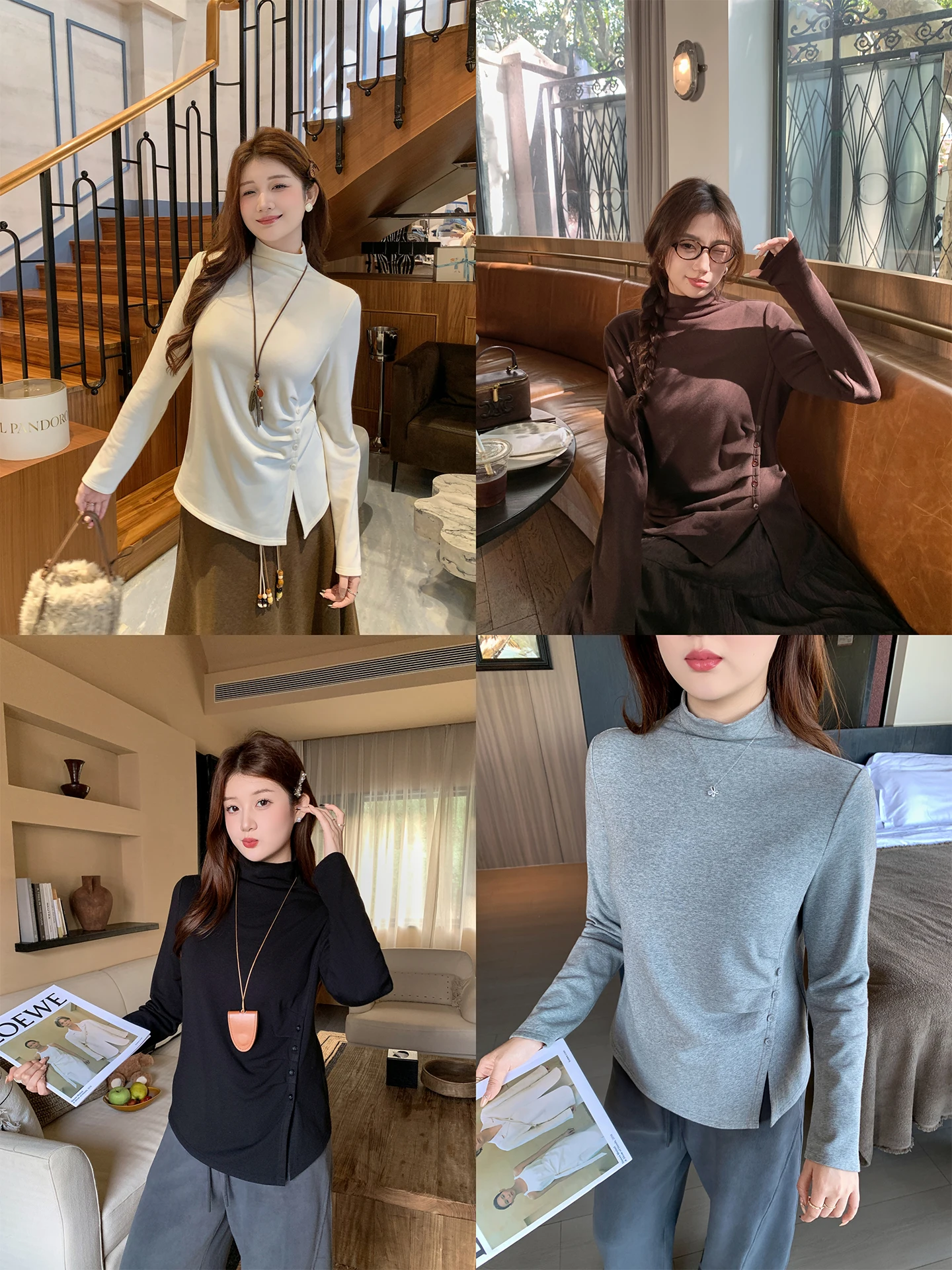 Женский базовый топ больших размеров с разрезом Fce, зимний топ со свободной талией для похудения, повседневный топ с высоким воротником Ne Long Sve Thiened из полиэстера
Женский базовый топ больших размеров с разрезом Fce, зимний топ со свободной талией для похудения, повседневный топ с высоким воротником Ne Long Sve Thiened из полиэстера