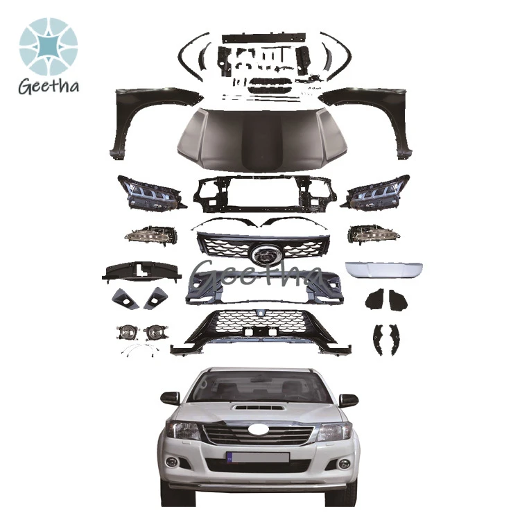 For Factory Sales Front Bumper Fender Headlight Body Kit for Hilux Vigo 2012 Upgrade To 2021 Fortuner Body Kits
For Factory Sales Front Bumper Fender Headlight Body Kit for Hilux Vigo 2012 Upgrade To 2021 Fortuner Body Kits