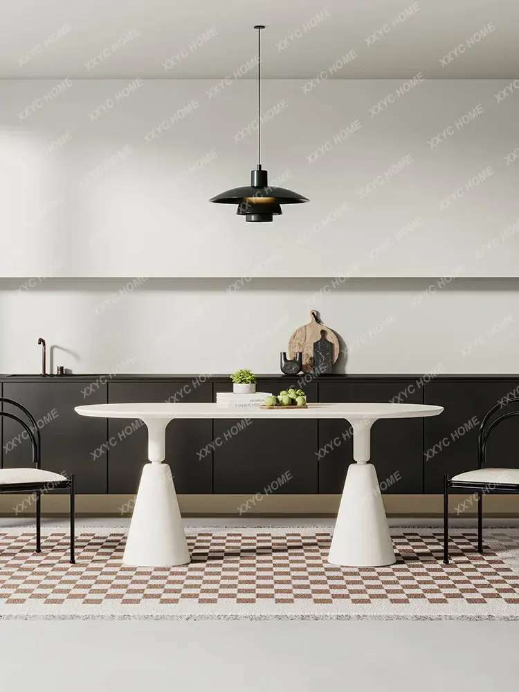 French Stone Plate Dining Table Light Luxury Modern Simple Dining Table Household Restaurant Tables and Chairs
French Stone Plate Dining Table Light Luxury Modern Simple Dining Table Household Restaurant Tables and Chairs