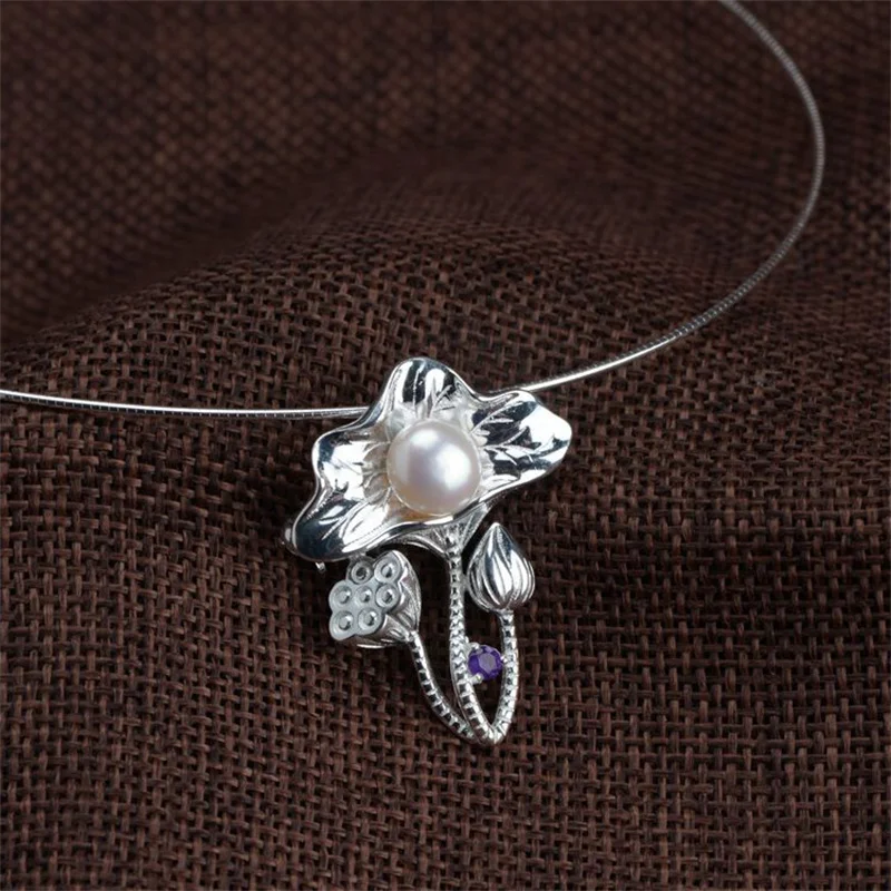 Dual-use Pendants Silver Lotus Flower Brooch Women Freshwater Natural Pearls Pins Glossy 925 Silver Pendant Necklaces NO Chains
Dual-use Pendants Silver Lotus Flower Brooch Women Freshwater Natural Pearls Pins Glossy 925 Silver Pendant Necklaces NO Chains
