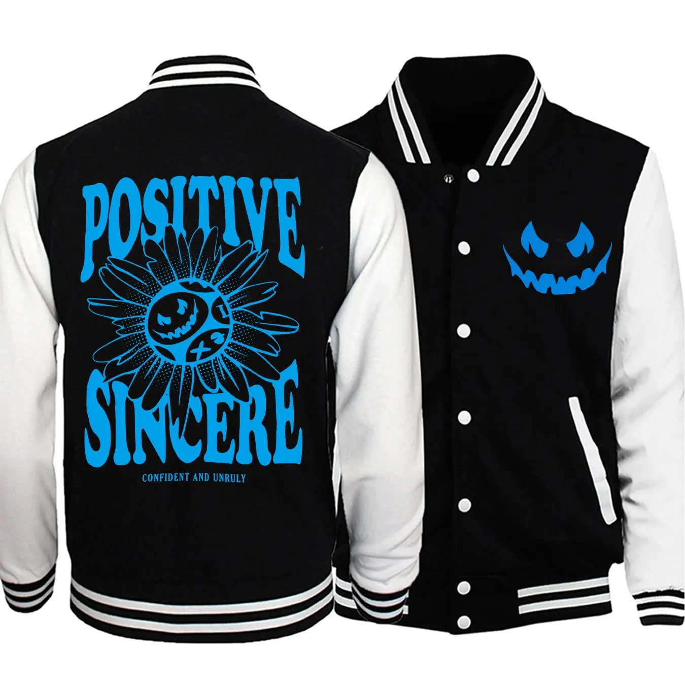 Men's Casual Jacket with Baseball Collar Long Sleeves and Pockets Positive Thoughts for Autumn Season
Men's Casual Jacket with Baseball Collar Long Sleeves and Pockets Positive Thoughts for Autumn Season