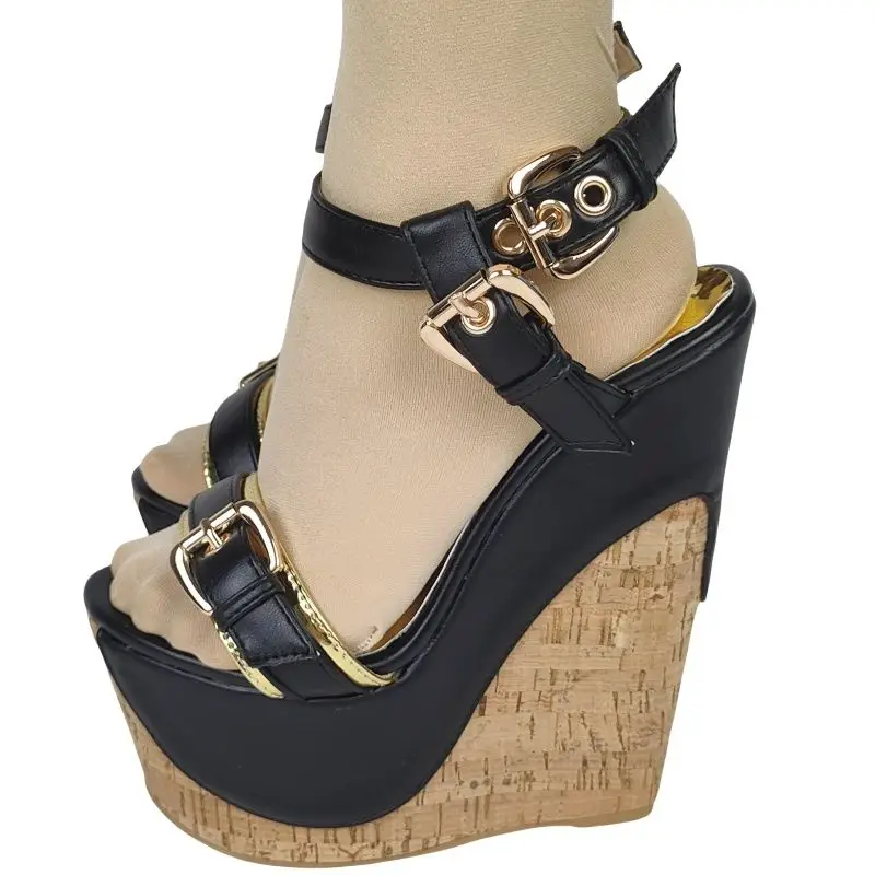 DIZHUANG Sexy women's high-heeled sandals. White matte leather sandals. About 15cm heel height. Ankle buckle sandals. Wedges t
DIZHUANG Sexy women's high-heeled sandals. White matte leather sandals. About 15cm heel height. Ankle buckle sandals. Wedges t