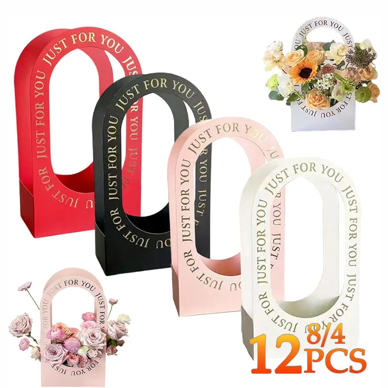 4-12PCS Valentine's Day Hollow Folding Handheld Flower Basket Simple Flower Box Paper Handbag Gift Flower Arrangement Box
4-12PCS Valentine's Day Hollow Folding Handheld Flower Basket Simple Flower Box Paper Handbag Gift Flower Arrangement Box