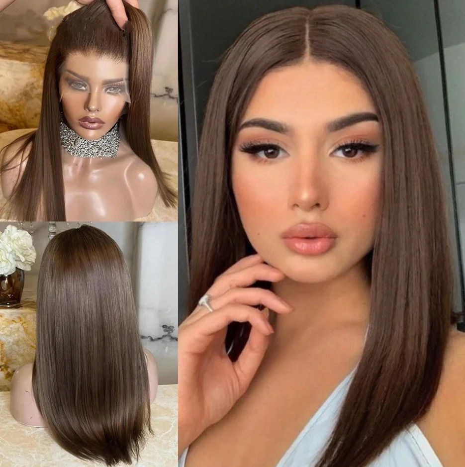 High Quality Middle Part Mixed Dark Brown Synthetic Wig With Silky Straight 20 Inches Brown Hair Wig Heat Friendly Synthetic Wig
High Quality Middle Part Mixed Dark Brown Synthetic Wig With Silky Straight 20 Inches Brown Hair Wig Heat Friendly Synthetic Wig