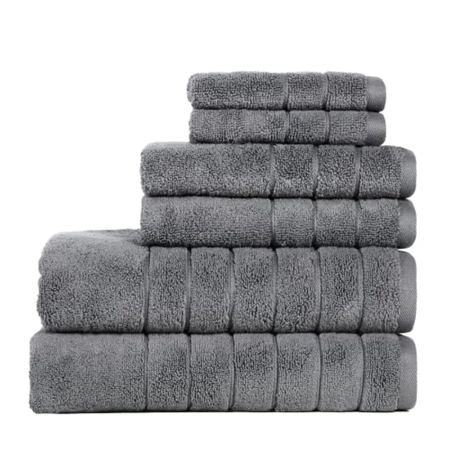 6-Piece Reverie Towel Set 2 Bath Towels 2 Hand Towels 2 Wash Cloths 100% Cotton
6-Piece Reverie Towel Set 2 Bath Towels 2 Hand Towels 2 Wash Cloths 100% Cotton