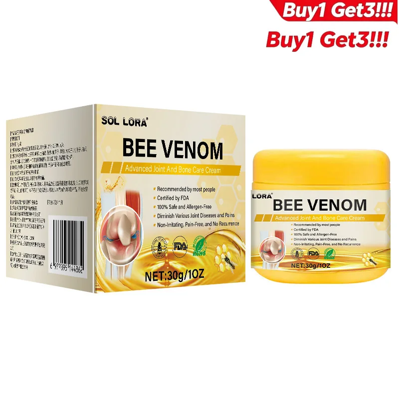 Buy 1 Get 3 Bee Venom Extract Body Cream Soothing Joint Care Massage Smooth Skin Daily Care
Buy 1 Get 3 Bee Venom Extract Body Cream Soothing Joint Care Massage Smooth Skin Daily Care