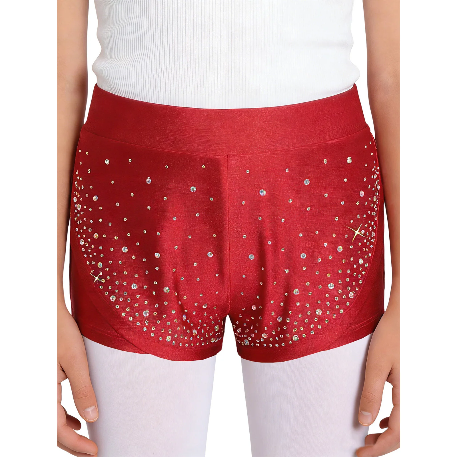 Kids Girls Rhinestones Ballet Dance Shorts Elastic Waistband Double-Layer Athletic Shorts Gymnastics Figure Skating Yoga Costume
Kids Girls Rhinestones Ballet Dance Shorts Elastic Waistband Double-Layer Athletic Shorts Gymnastics Figure Skating Yoga Costume