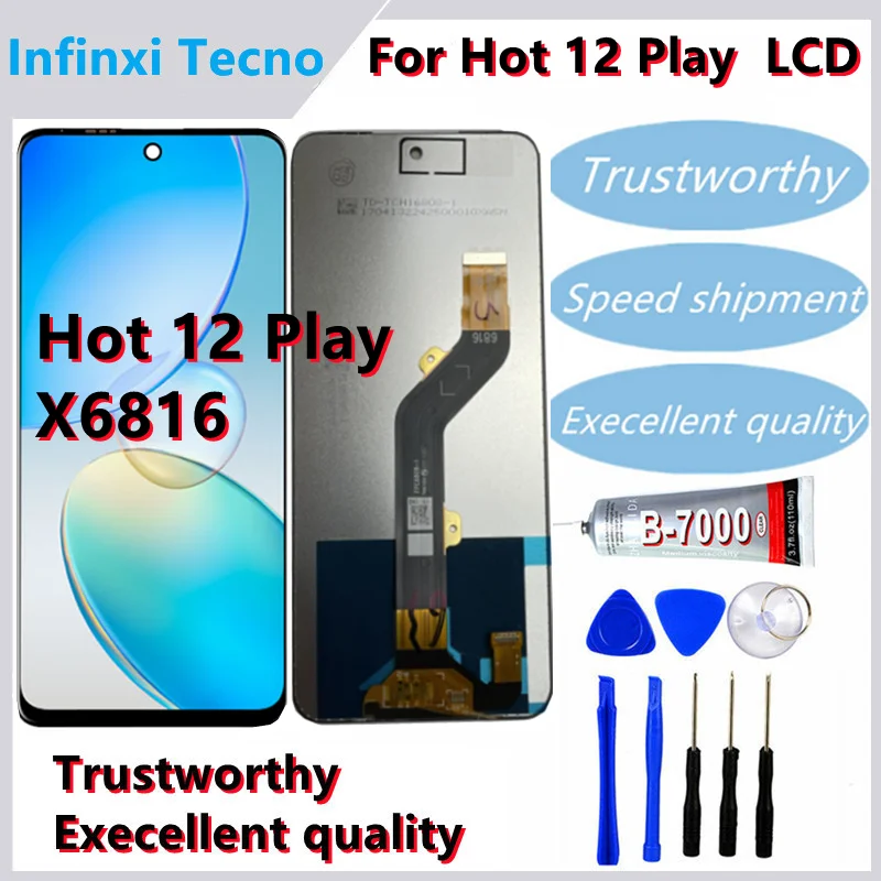 6.82" Original New For Infinix Hot 12 Play X6816 LCD Display Touch Screen Digitizer Assembly X6816 LCD Repair Replacement Parts
6.82" Original New For Infinix Hot 12 Play X6816 LCD Display Touch Screen Digitizer Assembly X6816 LCD Repair Replacement Parts