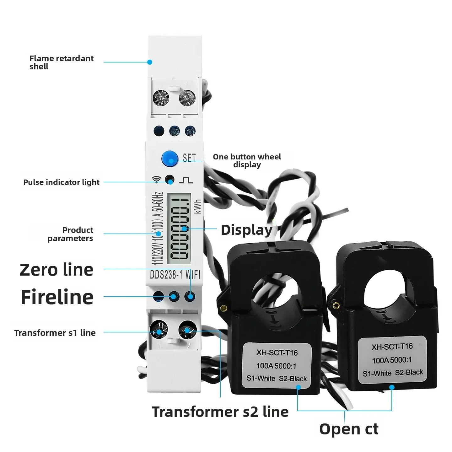 2026 DDS238-1 Wifi Smart Electricity Meter American Grid-Specific 3-Wire Open-Type Transformer Sampling Tuya App Energy Meters
2026 DDS238-1 Wifi Smart Electricity Meter American Grid-Specific 3-Wire Open-Type Transformer Sampling Tuya App Energy Meters