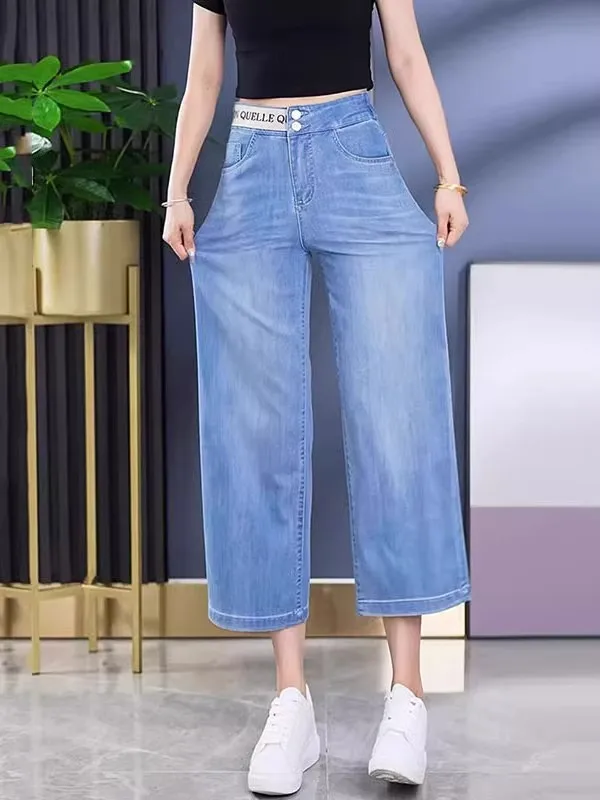 High Waist Wide Leg Jeans Women's Summer Thin Straight Tube Pants Loose Nine Point Jeans Spring Summer Faion Ladies Jeans
High Waist Wide Leg Jeans Women's Summer Thin Straight Tube Pants Loose Nine Point Jeans Spring Summer Faion Ladies Jeans