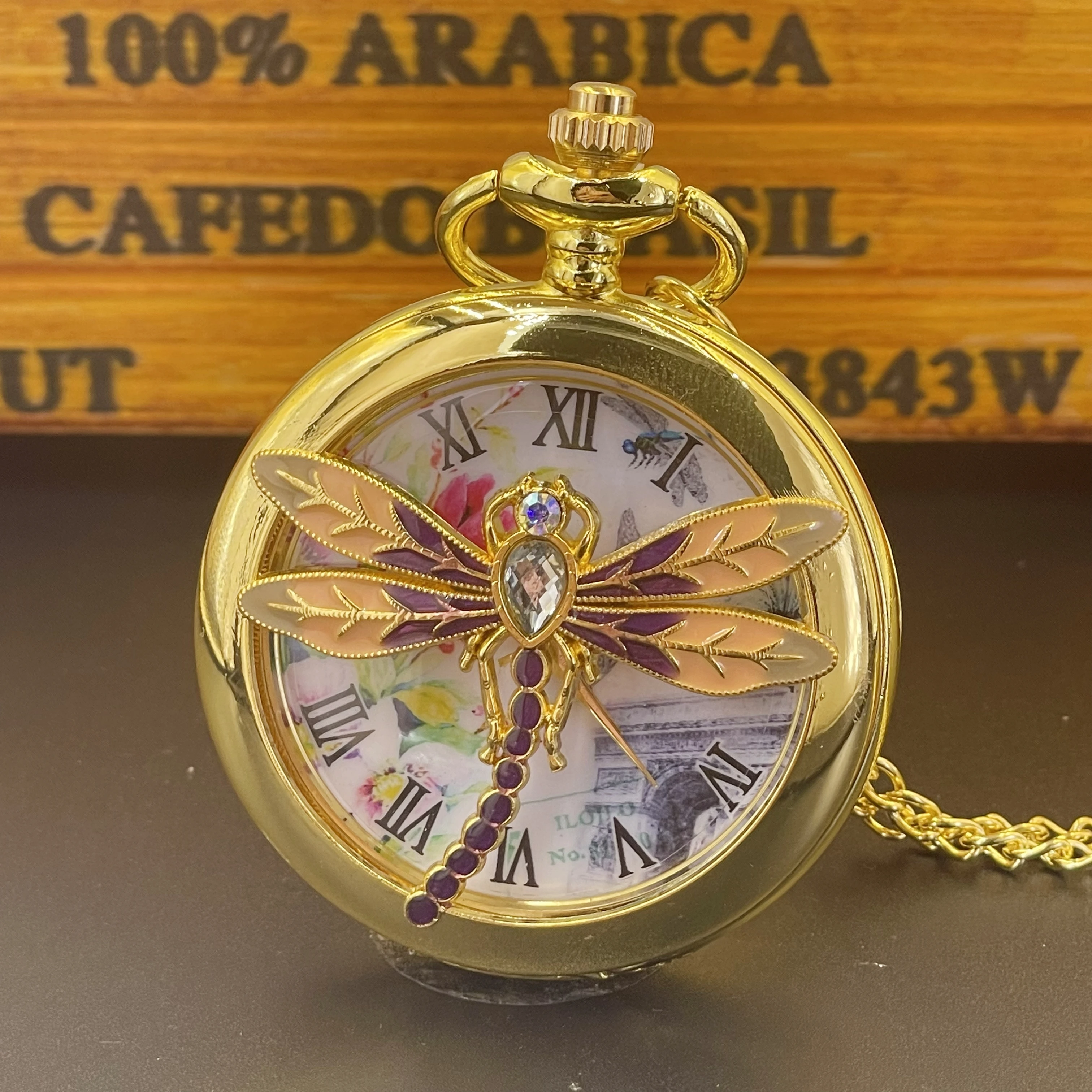 Fashion 3D Cutout Mosaic Brick Dragonfly Quartz Pocket Watch Girls Elegant Sweater Necklace
Fashion 3D Cutout Mosaic Brick Dragonfly Quartz Pocket Watch Girls Elegant Sweater Necklace