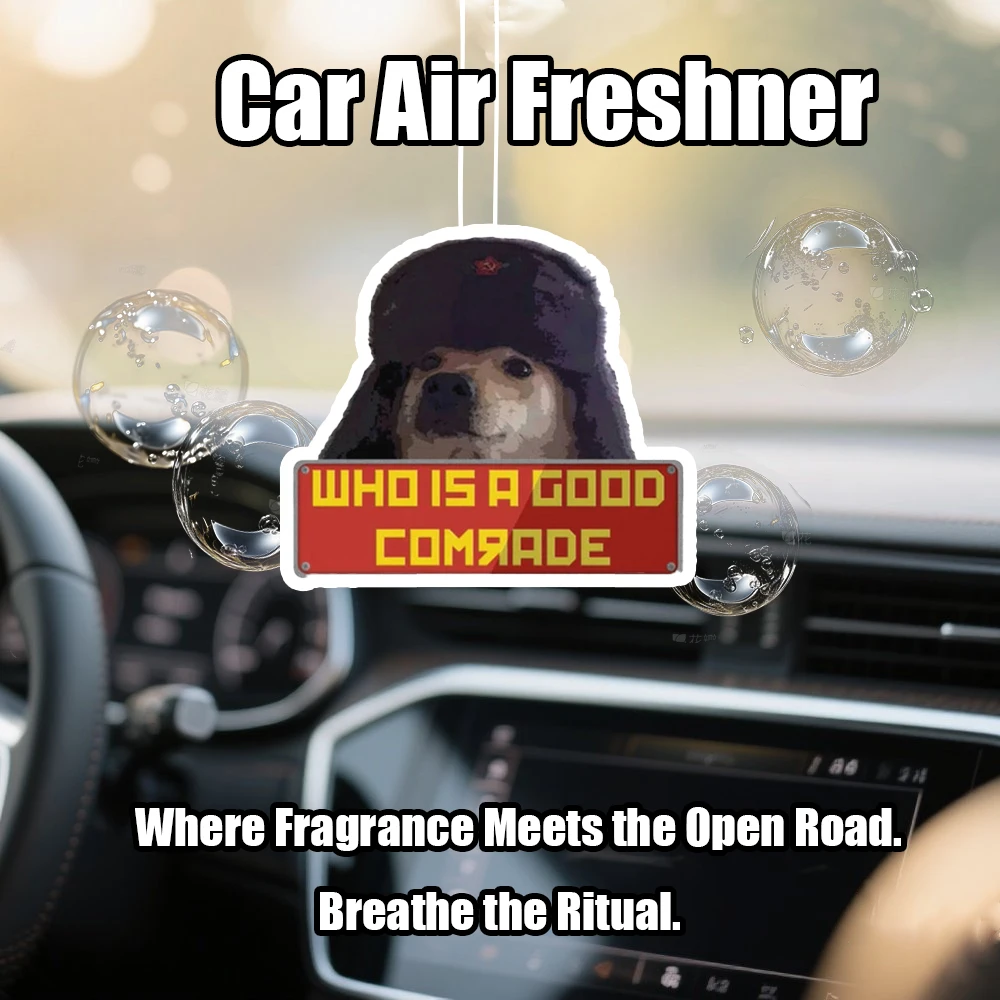 Adorable "Good Comrade" Dog Car Air Freshener - Freshen Up Your Ride
Adorable "Good Comrade" Dog Car Air Freshener - Freshen Up Your Ride