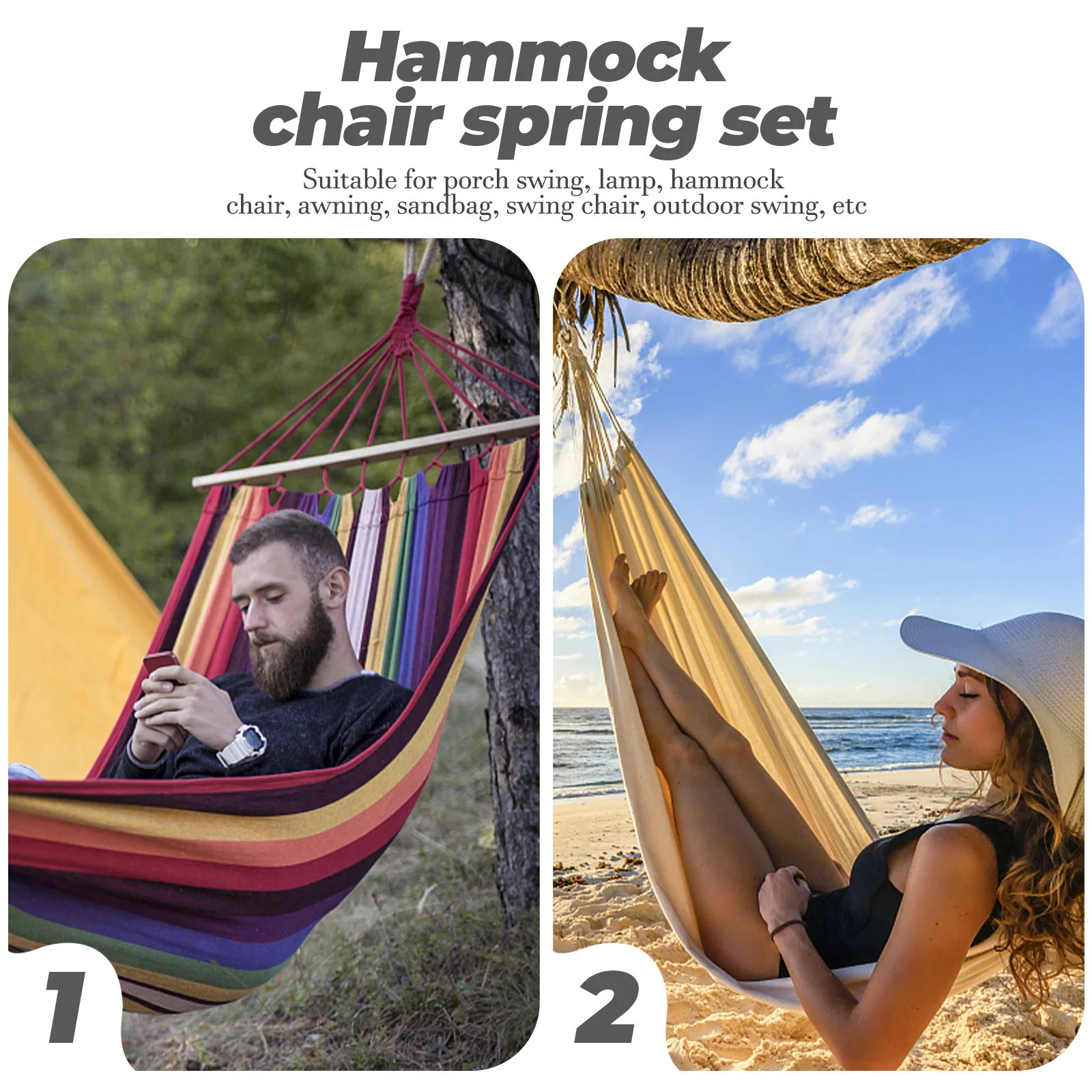 Shock Absorbing Spring Set Hammock Chair Swing Sand Bag Kit Portable Outdoor Hanging Tools Durable Iron Steel Material
Shock Absorbing Spring Set Hammock Chair Swing Sand Bag Kit Portable Outdoor Hanging Tools Durable Iron Steel Material