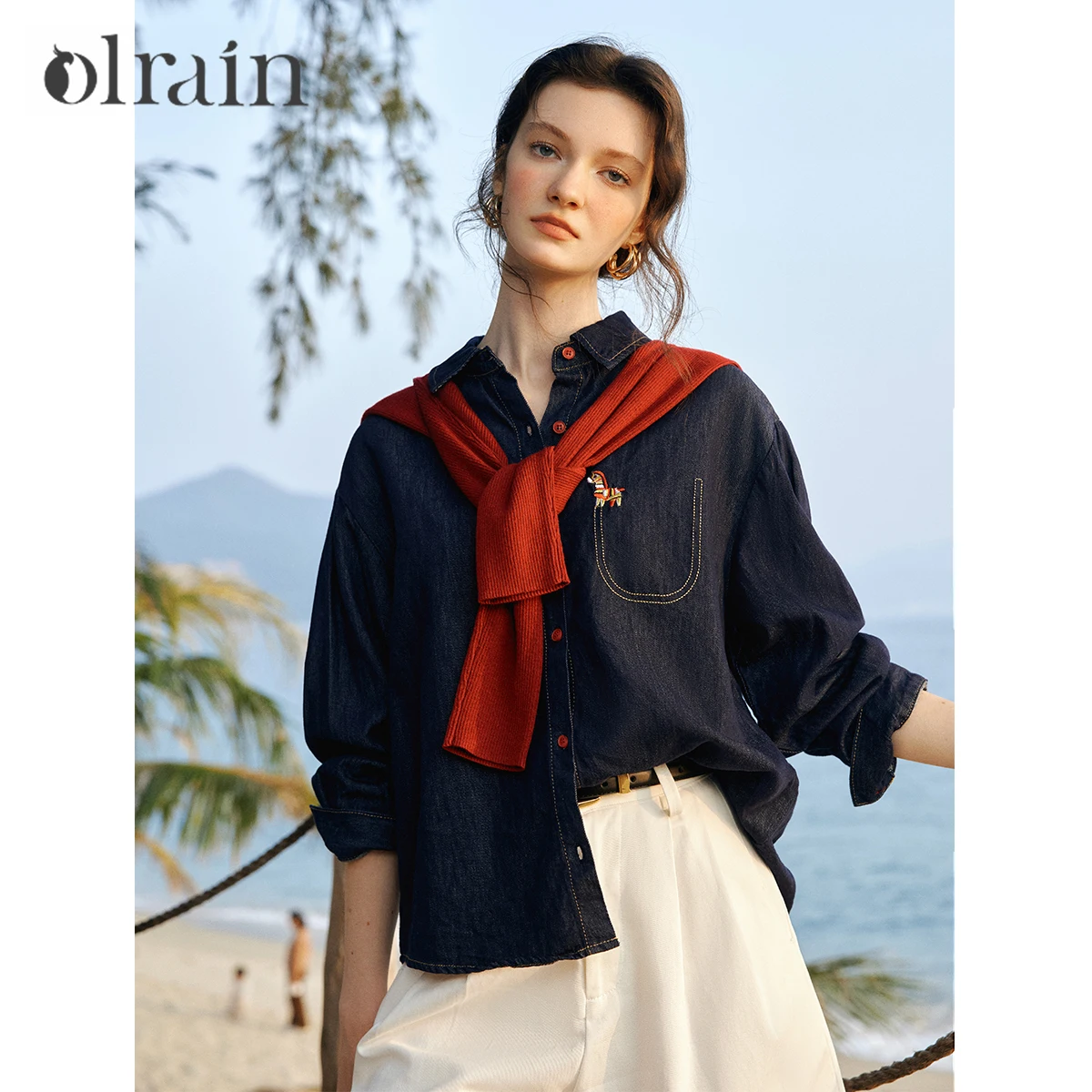 OLrain Women Lyocell Long Sleeve Denim Shirt French Retro Cartoon Horse Embroidery Office Commute Lapel Blouse O58CC003282
OLrain Women Lyocell Long Sleeve Denim Shirt French Retro Cartoon Horse Embroidery Office Commute Lapel Blouse O58CC003282