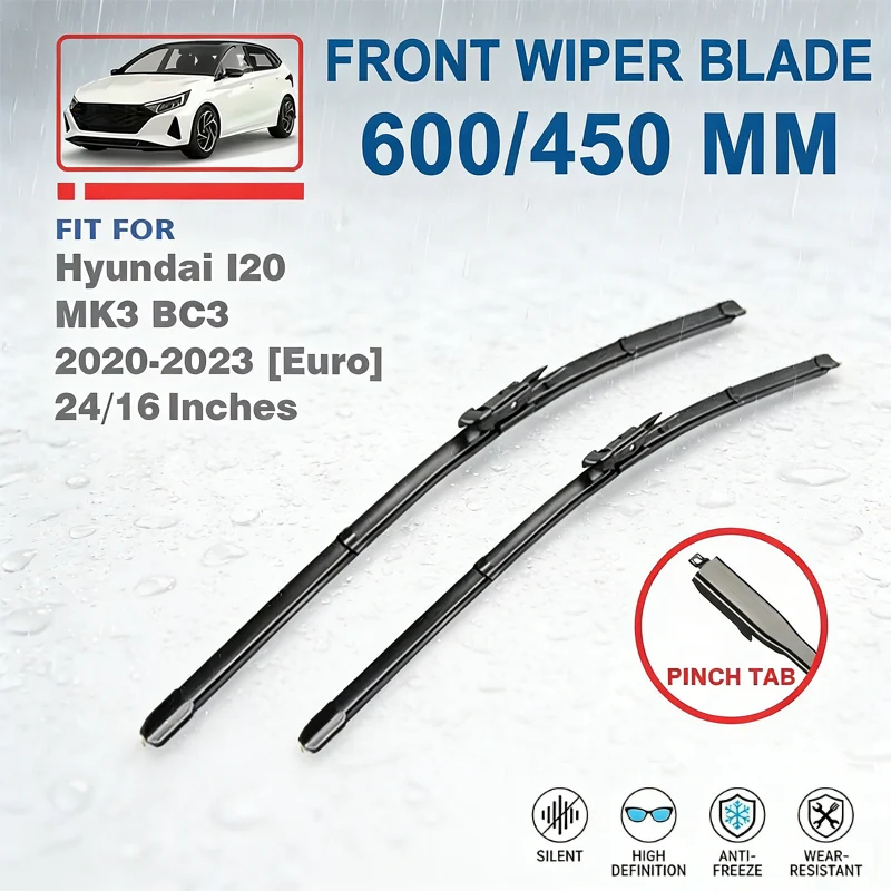 24"+16" Front Windshield Wiper Blades For Hyundai i20 N MK3 BC3 Euro 2020-2023 - Car Window Windscreen Replacement Accessories
24"+16" Front Windshield Wiper Blades For Hyundai i20 N MK3 BC3 Euro 2020-2023 - Car Window Windscreen Replacement Accessories