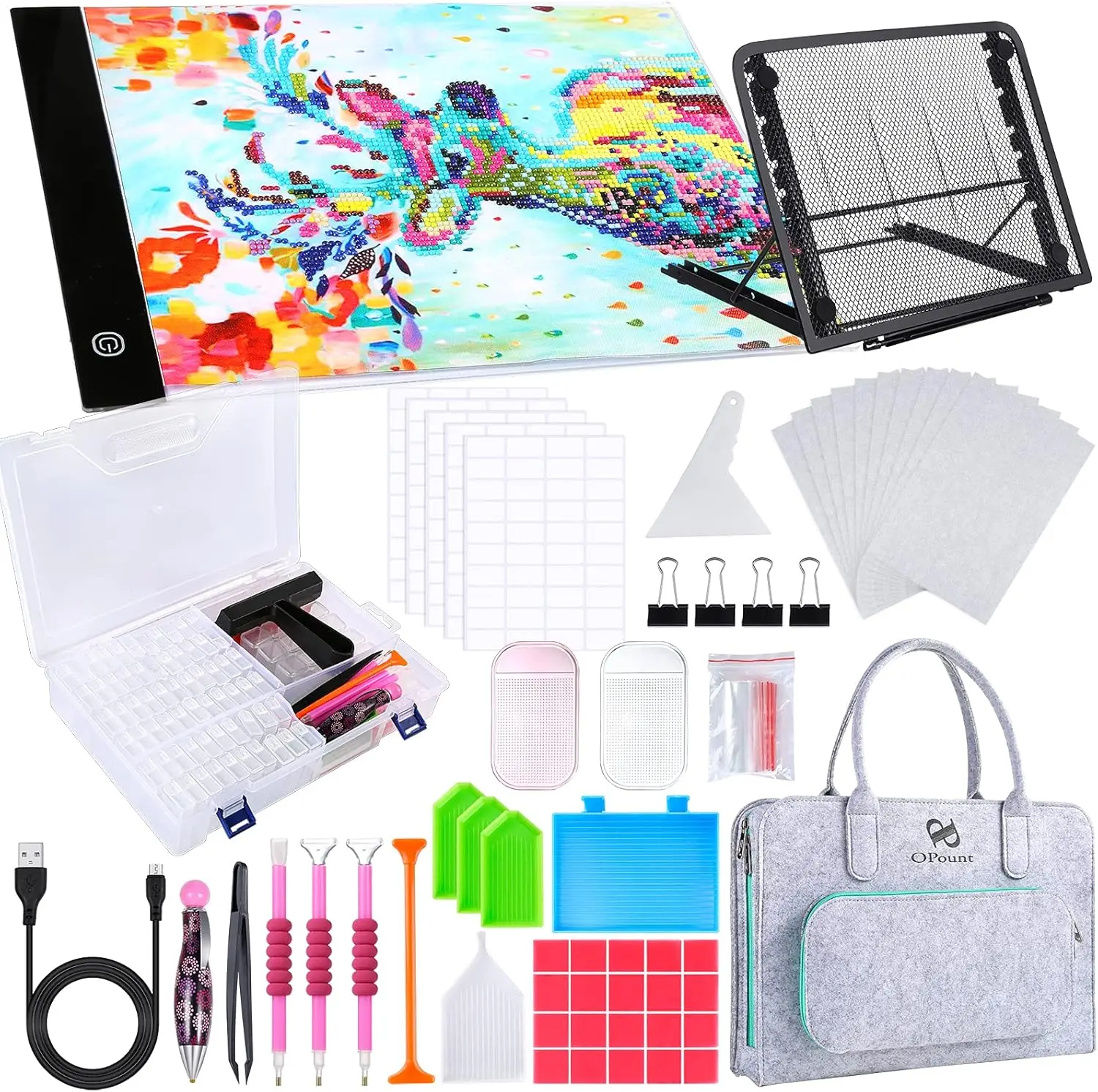 Набор для алмазной вышивки A4 из 170 предметов: световая панель, коробка на 80 ячеек, сумка для хранения и полный комплект инструментов для творчества
Набор для алмазной вышивки A4 из 170 предметов: световая панель, коробка на 80 ячеек, сумка для хранения и полный комплект инструментов для творчества