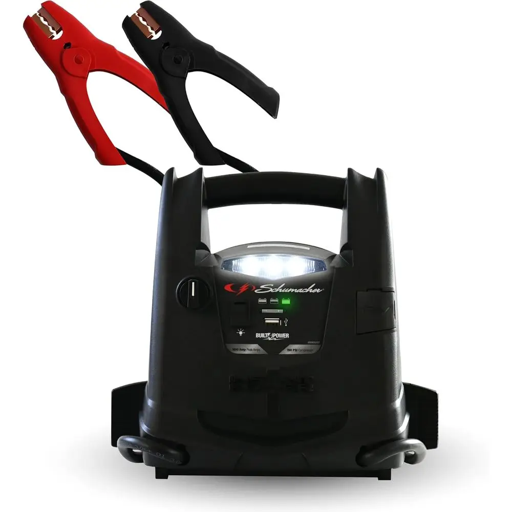 1000 Amp Peak Jump Starter and Air Compressor with Portable 12V USB Power Ports
1000 Amp Peak Jump Starter and Air Compressor with Portable 12V USB Power Ports