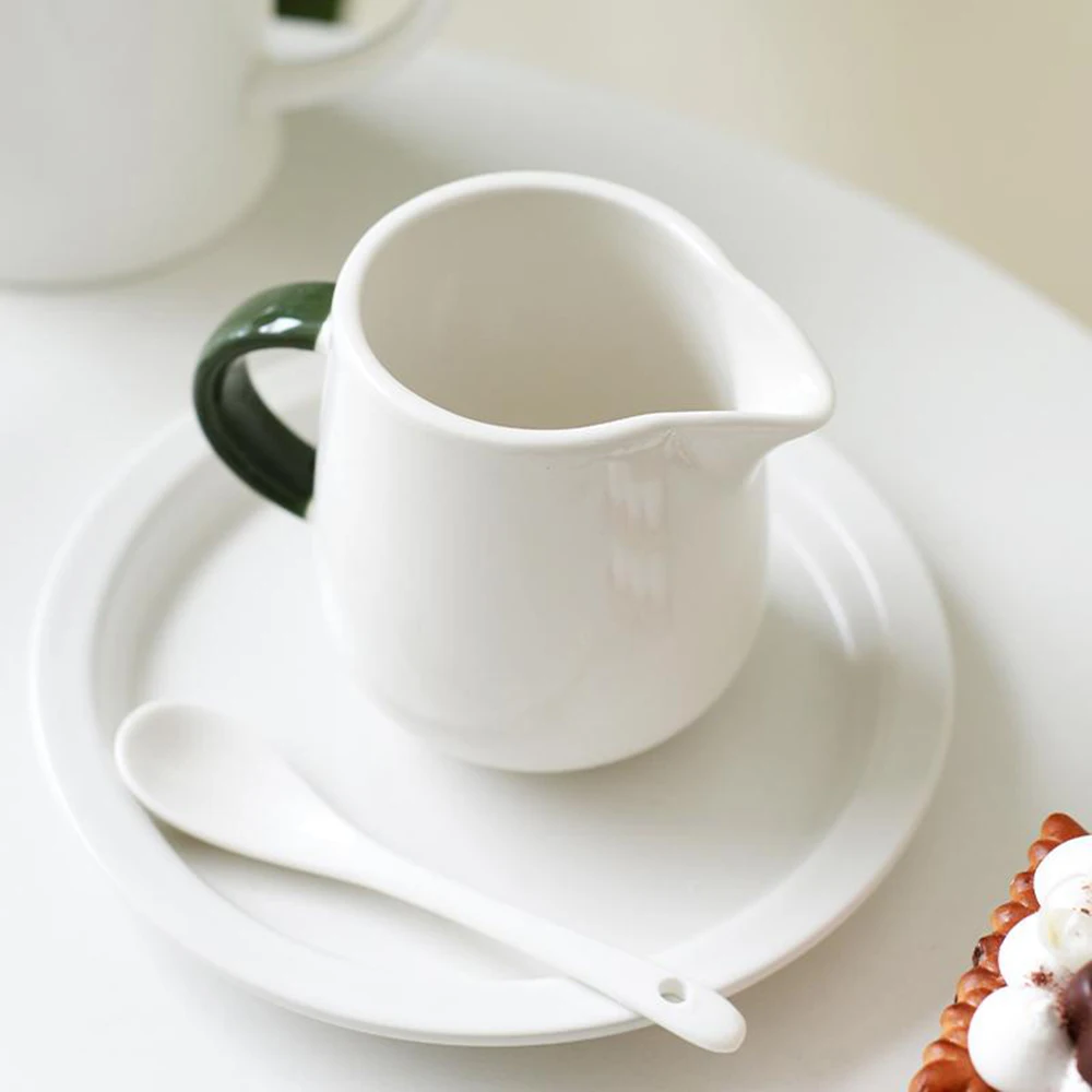 Simple Green Handle Ceramic Mug Pointed Spout Pot Shape Coffee Milk Cup Vintage Style Drinking Cup for Home and Office Use
Simple Green Handle Ceramic Mug Pointed Spout Pot Shape Coffee Milk Cup Vintage Style Drinking Cup for Home and Office Use