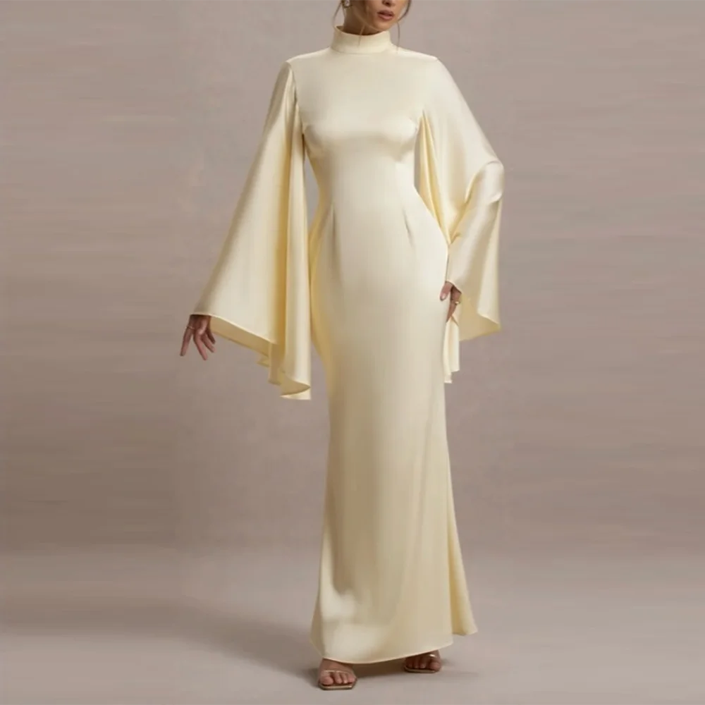 Customized Straigth Prom Dresses Ankle-Length High-Neck Evening Gown Fashion Full Sleeve Simple Draped Casual Party Gown
Customized Straigth Prom Dresses Ankle-Length High-Neck Evening Gown Fashion Full Sleeve Simple Draped Casual Party Gown