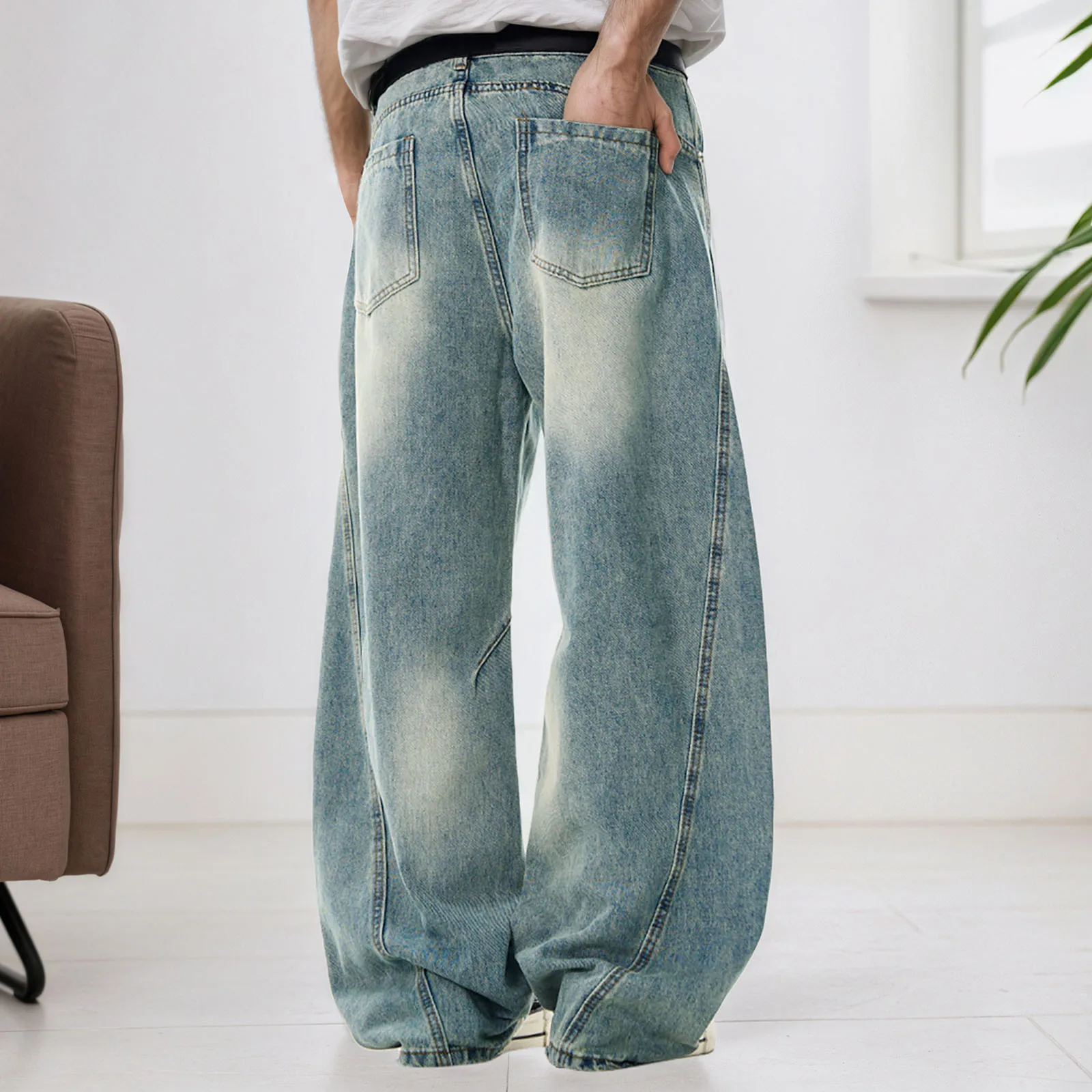 Retro American Men's Wide Leg Jeans Spring Autumn Washed Trendy Street Style Loose Fit Denim Pants Casual Straight Trousers 2025
Retro American Men's Wide Leg Jeans Spring Autumn Washed Trendy Street Style Loose Fit Denim Pants Casual Straight Trousers 2025
