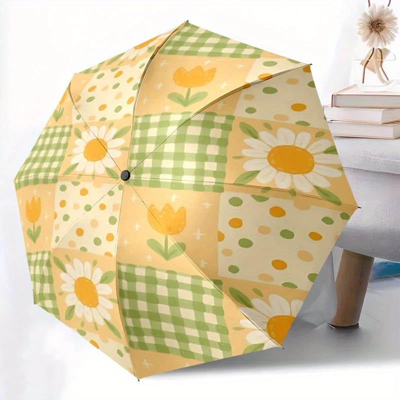 Зонт с цветочным узором, 1 шт., для отдыха, милый, автоматическое открытие/закрытие, складной, с усиленной 8-спицевой рамой, портативный, 3 сложения
Зонт с цветочным узором, 1 шт., для отдыха, милый, автоматическое открытие/закрытие, складной, с усиленной 8-спицевой рамой, портативный, 3 сложения