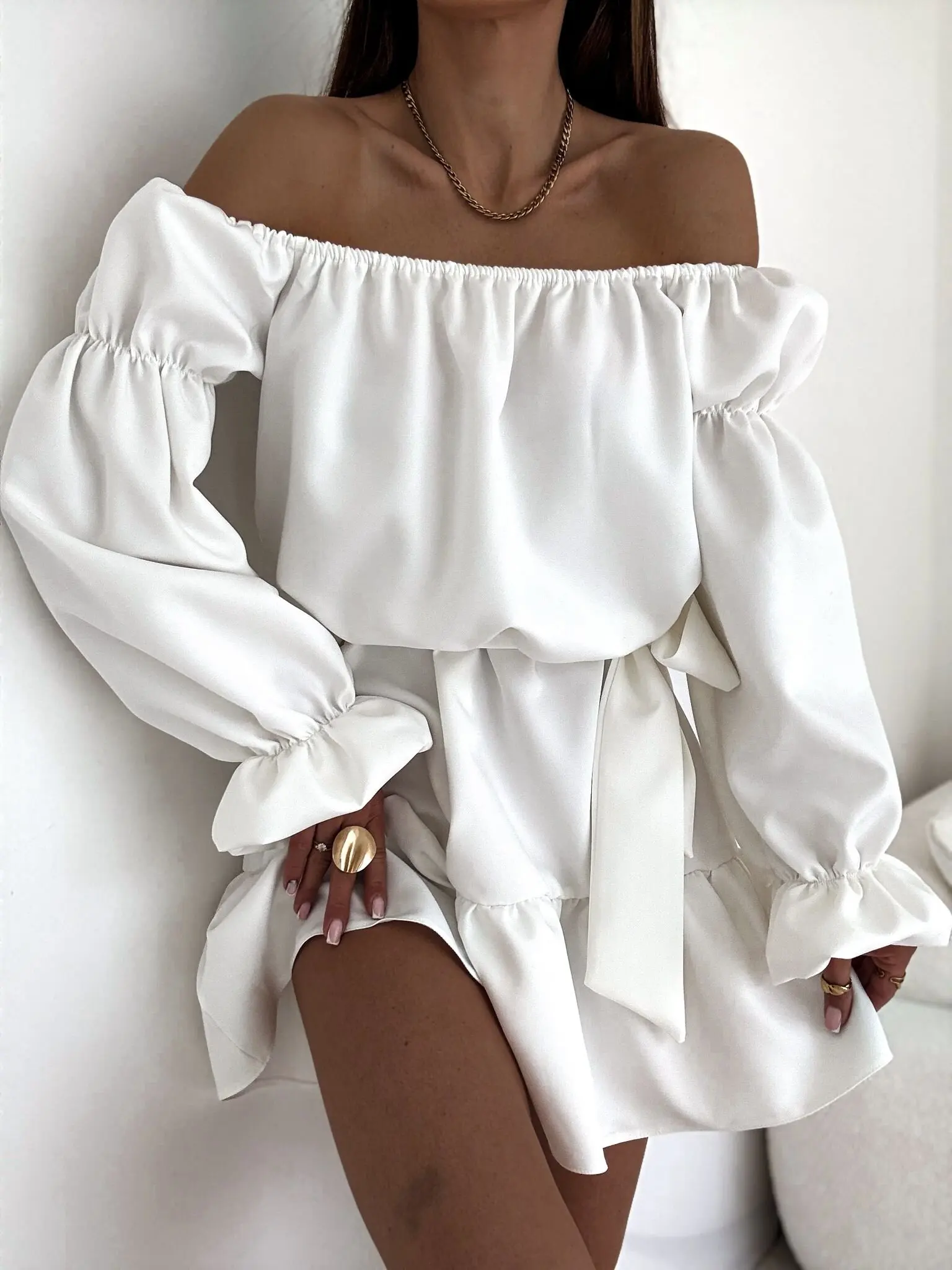 Women's Mini Dress Peplum Dresses Elegant Daily Holiday Going out Regular Fit Pure Color Long Sleeve Off Shoulder
Women's Mini Dress Peplum Dresses Elegant Daily Holiday Going out Regular Fit Pure Color Long Sleeve Off Shoulder