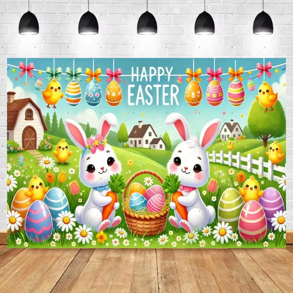 Spring Vibrant Bunny Themed Banner Background Fabric, Easter Bunny Easter Egg Happy Party Decoration Photography Studio Backdrop
Spring Vibrant Bunny Themed Banner Background Fabric, Easter Bunny Easter Egg Happy Party Decoration Photography Studio Backdrop