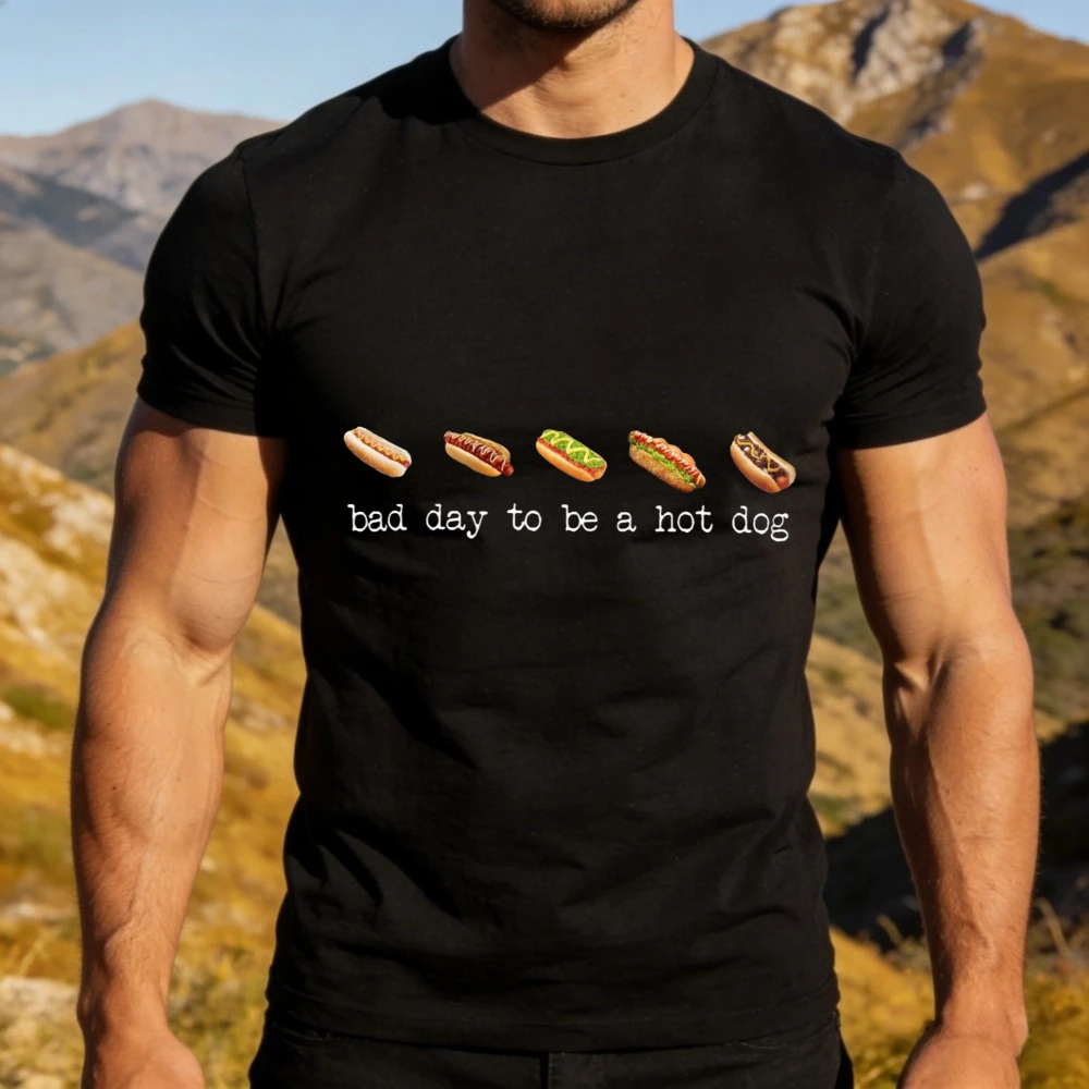 Bad Day To Be A Hot Dog Funny Meme T-Shirt Food Lover Humor Graphic Tee Sausage Lover Casual Shirt Summer Men Cotton Tops
Bad Day To Be A Hot Dog Funny Meme T-Shirt Food Lover Humor Graphic Tee Sausage Lover Casual Shirt Summer Men Cotton Tops