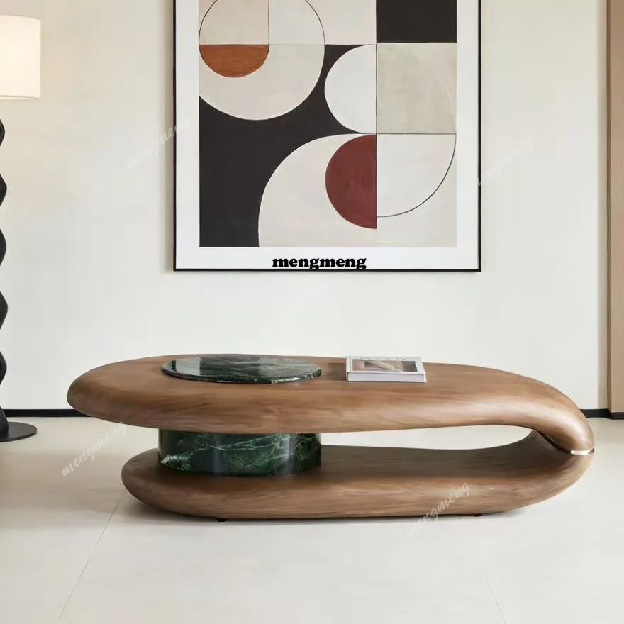 Modern simple medieval style special-shaped solid wood coffee table natural marble oval designer home living room coffee table
Modern simple medieval style special-shaped solid wood coffee table natural marble oval designer home living room coffee table