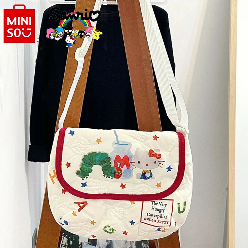 Miniso Hello Kitty новая женская сумка через плечо, модная Высококачественная сумка для девушек, сумка на плечо, мультяшная вместительная сумка
Miniso Hello Kitty новая женская сумка через плечо, модная Высококачественная сумка для девушек, сумка на плечо, мультяшная вместительная сумка