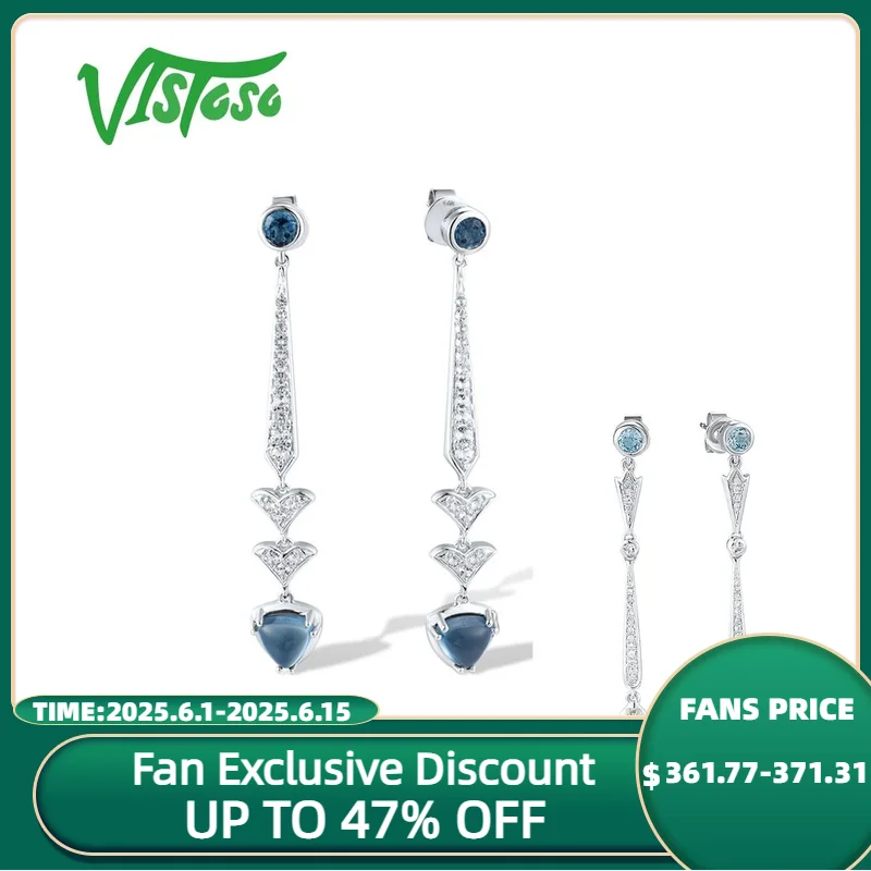 VISTOSO 14K 585 White Gold Earrings For Women Sparkling White & London Blue Topaz Lemon Quartz Dangle Daily Wear Fine Jewelry
VISTOSO 14K 585 White Gold Earrings For Women Sparkling White & London Blue Topaz Lemon Quartz Dangle Daily Wear Fine Jewelry