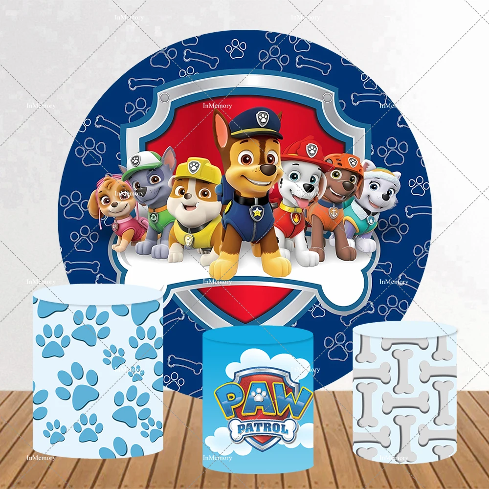 Boys Paw Patrol Birthday Party Round Backdrop Cover Dogs Marshall Rubble Chase Everst Sky Blue Clouds Cylinder Covers Customized
Boys Paw Patrol Birthday Party Round Backdrop Cover Dogs Marshall Rubble Chase Everst Sky Blue Clouds Cylinder Covers Customized