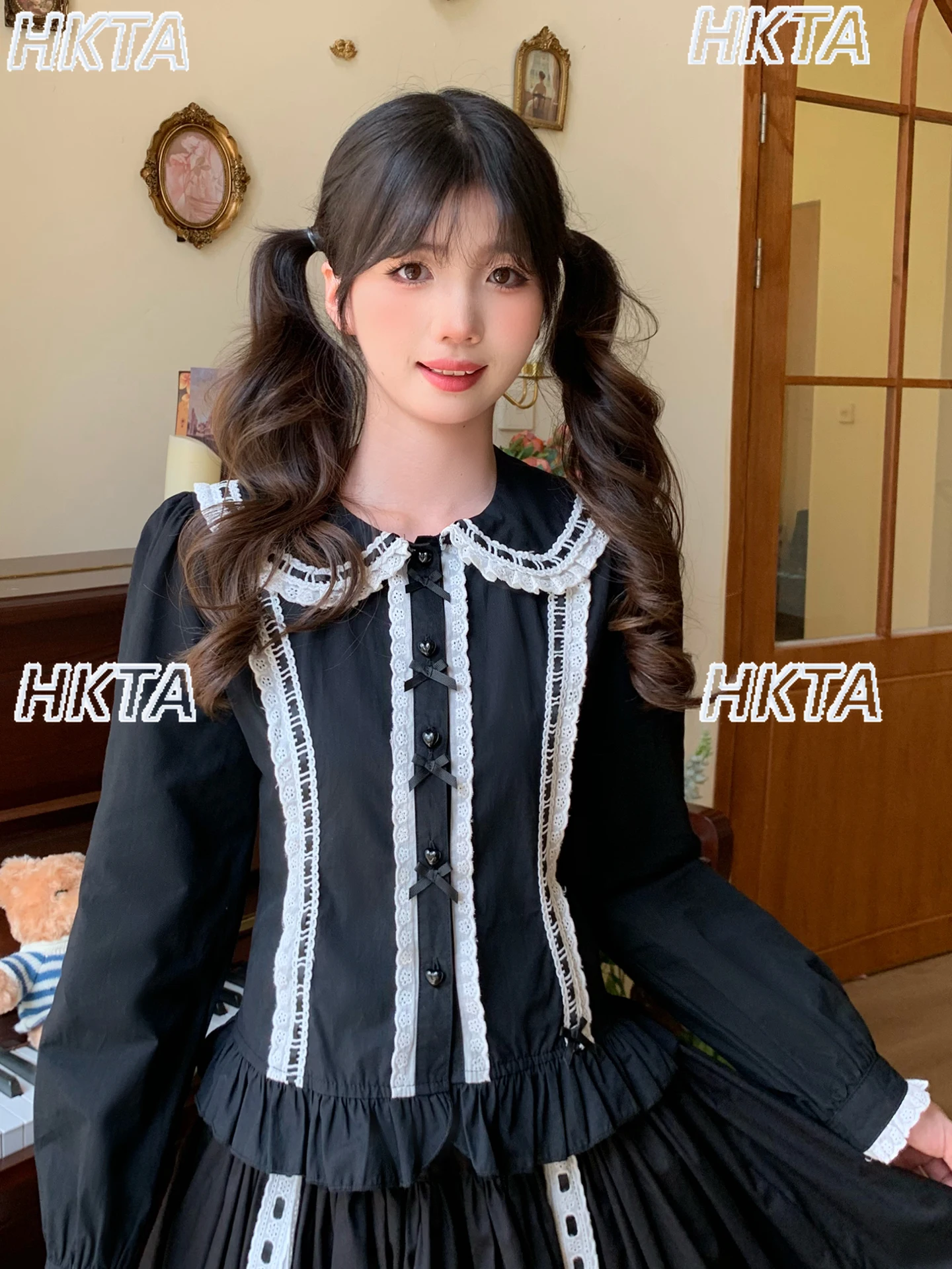 Мягкая рубашка Лолиты в японском стиле для девочек, осенняя новая облегающая милая рубашка с кукольным воротником, пышные рубашки с длинными рукавами, топ Лолиты, блузка для женщин 
Мягкая рубашка Лолиты в японском стиле для девочек, осенняя новая облегающая милая рубашка с кукольным воротником, пышные рубашки с длинными рукавами, топ Лолиты, блузка для женщин