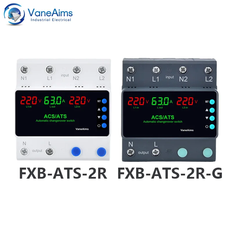 Rail Dual Power ATS AC110V/220V Over Under Voltage Protector Automatic Transfer Switch 63A 100A Power PV Solar Phase Selector
Rail Dual Power ATS AC110V/220V Over Under Voltage Protector Automatic Transfer Switch 63A 100A Power PV Solar Phase Selector