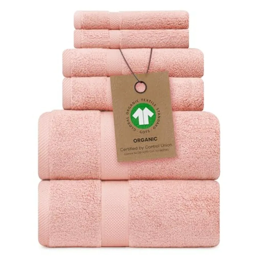 Bath towels: organic zero-twist cotton, blush pink, GOTS certified, ultra soft plush 700GSM long-staple cotton, luxury 6-piece
Bath towels: organic zero-twist cotton, blush pink, GOTS certified, ultra soft plush 700GSM long-staple cotton, luxury 6-piece