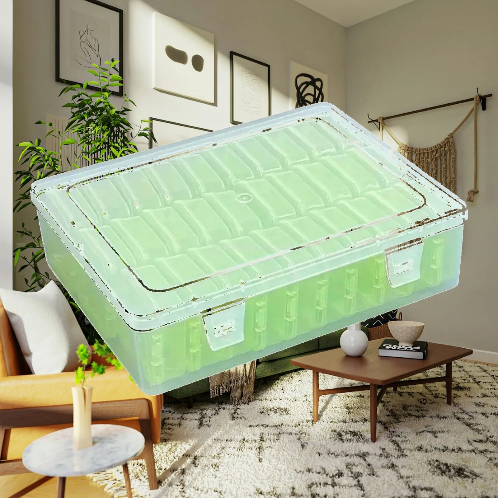Clear Jewelry Organizer Box Dustproof Transparent Multifunctional Jewelry Storage Case for Nail Art Beads Buttons Rings Charms