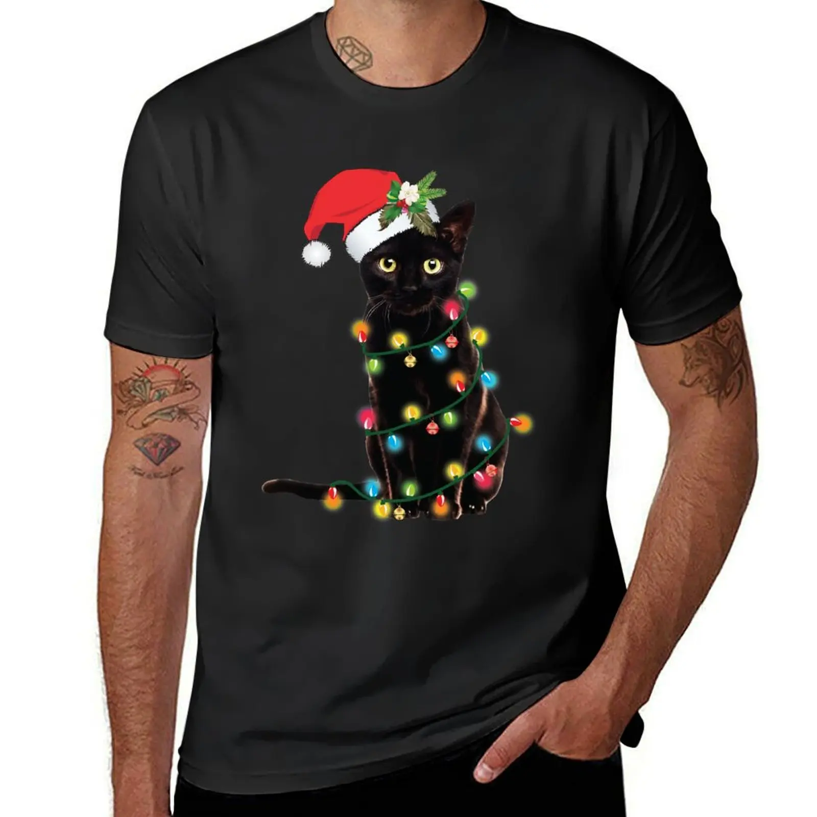 Santa Black Cat Tangled Up In Christmas Tree Lights Holiday T-Shirt oversized hippie clothes designer t shirt men
Santa Black Cat Tangled Up In Christmas Tree Lights Holiday T-Shirt oversized hippie clothes designer t shirt men