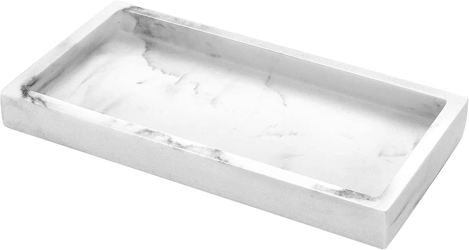 Mini White Resin Vanity Tray 8x4 for Jewelry Soap Perfume Countertop Organizer
Mini White Resin Vanity Tray 8x4 for Jewelry Soap Perfume Countertop Organizer