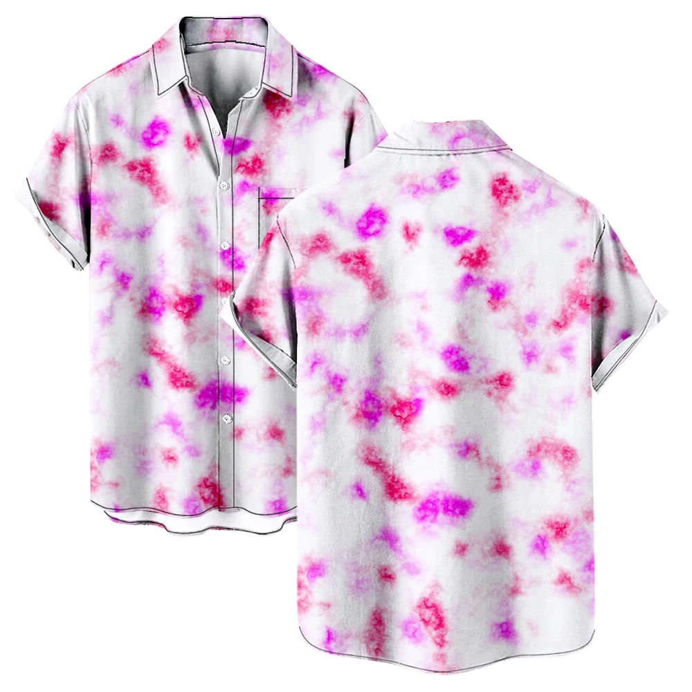 Tie Dye Pattern Summer Short Sleeve Shirts V-Neck Turn-down Collar Casual Beach Style Button Shirt
Tie Dye Pattern Summer Short Sleeve Shirts V-Neck Turn-down Collar Casual Beach Style Button Shirt